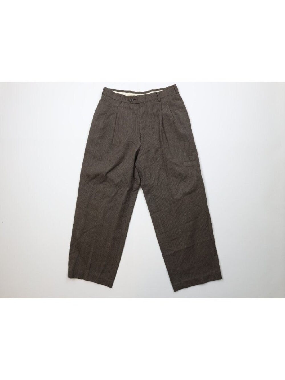 Vtg 70s Pierre Cardin Mens 30x27 Distressed Wool Ribbed Knit Wide Leg Pants USA